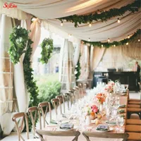 72cmx10m şeffaf dekorasyon partisi kristal organze tül rulo kumaş düğün sandalye için sashe beyaz 5zsh015 dekoratif çiçek çelenkleri