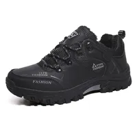Winter Boots For Men Low Top Outdoor Trekking Hiking Shoes Waterproof Wear-resisting Shoe Plus Wool Male Sneakers Ankle 45 220118