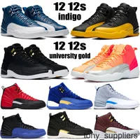 New arrival indigo 12 12s jumpman basketball shoes university gold reverse flu game iridescent reflective sunrise CNY mens sneakers trainers