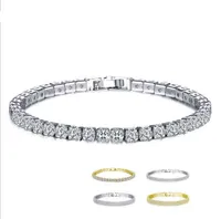 2021 Nouvelle ligne Trois rangées pleines de bracelets de zircon diamants cristal de Swarovskis Bracelet dames Mesdames Noël