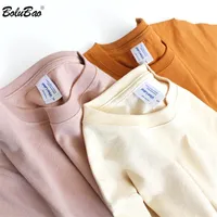 Bolubao Herrenmode Mode einfarbig T-shirt Tops Neue Männer Casual Simple T-Shirt Männlich 100% Baumwolle Retro T-shirts Markenkleidung 210317