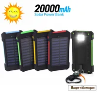20000 mah Solar Power Bank Téléphone mobile Chargeur rapide avec boussole Portable Powerbank pour Xiaomi Samsung iPhone Hua Wei Poverbank