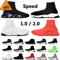 Paris Women Men Sock Shoes Speed 1 .0 2 .0 Triple Black White Classic With Lace Casual Slip -On Red Green Trainer Sports Sneakers Jogging o