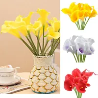 Dekoratif Çiçekler Çelenkler 10x Yapay Calla Lily Gelin Düğün Buketi Lateks Gerçek Dokunmatik Çiçek Buketleri Ev Dekor Için