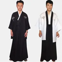 Chevaliers pour hommes Hommes traditionnels Pyjamas japonais Ensembles Kimono Robes Simple Kimono Yukata Converses de nuit Coton Sleep Heightwear Peignoir Loisirs Wear Home