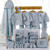 Новорожденные одежды набор 100% хлопок Cortoon лось детские мальчики девушка подарочная коробка установить наряды младенцев DWQ Y1113