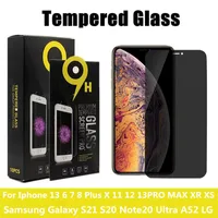 Privacy Screen Protector for iPhone 13 12 11 Pro Max mini X Xr Xs 8 7 6 6S Plus Tempered Glass Anti-Spy Bubble Free Case Friendly Easy Installation Film