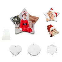 Gepersonaliseerde keramische hanger Sublimatie Kerst Ornamenten Witte Lege Warmteoverdracht Coating voor DIY-liefhebbers