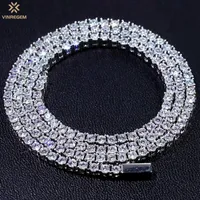 Chains Vinregem Hip Hop Rock 925 Sterling Silver Created Moissanite Gemstone Unisex Tennis Chain Necklace Fine Jewelry Birthday Gift