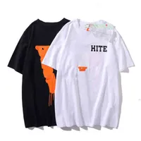 Off V Joint Name Shoulder Fashion Brand T Shirt Tops Tee Character Printing Joint Short Men And Women Long Lovers Bottomed Half Sleeve Rabbit Mesh Crop Womens Shirts