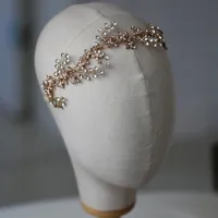 Slbridal handmade dorato con strass cablato con strass cristallo cerimonia nuziale per nuziale per nuziale accessori per capelli per capelli damigelle d'onore gioielli donne