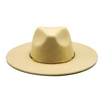 Otoño invierno simple lana 9 cm ancho ala grande fedoras señoras sombrero sólido clásico fedoras gorra hombres mujeres panama jazz sombrero