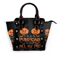 Sac à bandouliers Halloween Pumpkin Pie Sac drôle de sac à main en cuir drôle Femme élégante
