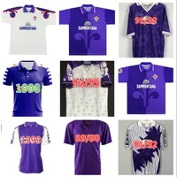 1992 1998 1998 1999 2000 Fiorentina Retro Soccer Jerseys 89 90 92 93 95 96 멀리 화이트 홈 보라색 가브리엘 축구 셔츠 Batistuta 유니폼 빈티지 Maglia Da Calcio