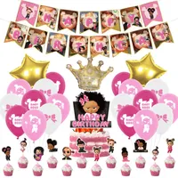 Party Decoration 1 Set Boss Baby Thema Happy Birthday Pink Banner Cake Topper Ballon Set Douchebraden Speelgoed Air Globos