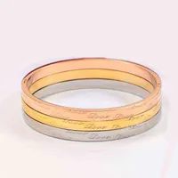 Bracelet manchette en acier de titane 316L Eternité amour pour toujours bracelets blanc bracelets 18kgp Rose Gold bijoux en acier