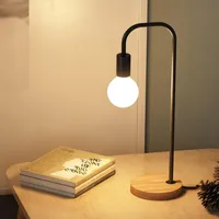 Lampes de table vintage Edison Desk Lampe E27 Étude de lit de lit en bois américain traditionnel lisant Light Black