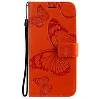 3D Butterfly lederen portefeuilles voor Huawei P50 One Plus Nord N10 5G N100 1+ 9 Pro CE N200 Sony Xperia 1 10 II 5 III L4 Imprint Credit ID Card Slot Houder Flip Covers Strap