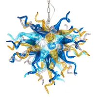 Moderna hängande lampor blåsglas ljuskrona ljus färgglada hängande-ljus kreativ nordisk hängande lampa 28x28 inches levande barn rum droppe
