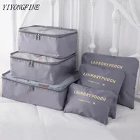 6PCs/Set Travel Bag Clothing Organizer Multifunctional Storage Bag High Capacity Mesh Packing Cubes Unisex Luggage Organizer Bag C0315