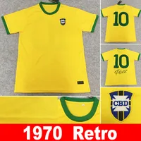 1970 retro Pelé PELE Brazil BRASIL 1970 maillots bele 1998 rétro # 10 Pelé PELE CLASSIC Carlos Romário Soccer Jersey XXL camisa de futebol