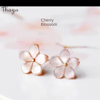 Thaya 925 boucles d'oreilles en fleur de cerisier en argent sterling de Thaya Hypoallergénique Fille Hypoallergénique Fille élégante mode branchée boucle d'oreille 210616