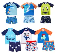 2022 Baby & Kids Clothing Swim Two Pieces summer Bikini Boy cute Flower Dinosaur Print Beach Bathing 6 styles Swimwear