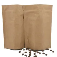 Storage Bags 50PCS Stock Natural Kraft Paper Stand Up Pouch 1Kg Biodegradable Packaging Bag With Zipper