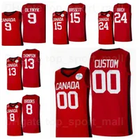 Canada Basketbal Jersey 2021 Tokyo 8 Andrew Wiggins 15 Oshae Brissett 13 Tristan Thompson 10 Trey Lyles 6 Cory Joseph 5 Brandon Clarke National Team
