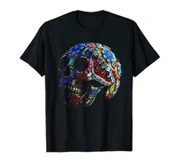 T-shirts pour hommes Beau Journée de crâne de sucre vintage coloré du t-shirt mort