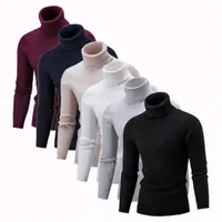 Pulls pour hommes Hommes Hiver Hiver High Roll Turtle Col Pull Sweater Pull Cavalier Solide Tops Solidwear