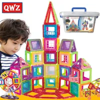 QWZ New Mini Magnetic Designer Construction Set Model Constract Plastics Магнитные блоки Развивающие игрушки для детей подарок Q0723