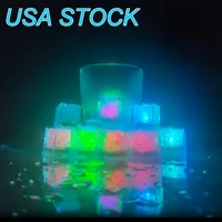 Lumières de nuit à la lumière clignotant Cube de glace Rainbow Blocs rougeoyants Liquida activé Ices Éclairage multicolore pour boisson, fête, vacances, bar, décor de mariage