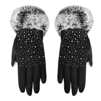 Vijf vingers handschoenen aankomst vrouwen dame suikergoed kleur herfst warme winter guantes wanten mujer bont s7m3