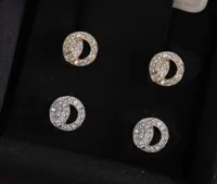 Mode Gold Diamant Ohrstecker Aretes für Dame Frauen Party Hochzeit Liebhaber Geschenk Engagement Schmuck für Braut mit Kiste Hat Briefmarken