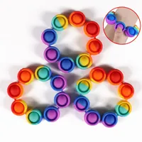 Fidget Bracelet Reliver Stress Toys Rainbow Bubble Antistress Toy Adult Children Sensory To Relieve Autism