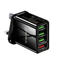Schnellladung QC 3.0 3A 4-Anschlüsse Home Wall Charger Travel Fast Adapter USB EU / US / UK-Stecker Keine Verpackung