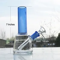 Liya Hookahs water bong thick beaker blue dab rig femal joint with bowl glass bongs fast shippout
