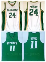 St Patrick High School Koszykówka 24 Kyrie Irving Jersey 11 Kolor White Away Green Team Szycia i szycia Czysta Bawełna Oddychająca Sport Najwyższej Jakości Mężczyźni Sprzedaż