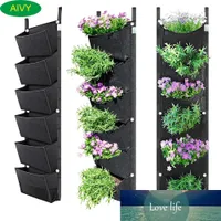 AIVY 1PC107X30CM 6ポケット縦型ガーデンプランター壁搭載植栽花栽培バッグガーデンコートヤードオフィスホームデコレーション