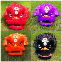 Rpyal leão dance mascot traje criança idade 5-10 desenhos animados puro lã adereços sub jogar engraçado desfile vestido vestido esporte tradicional festa carnaval