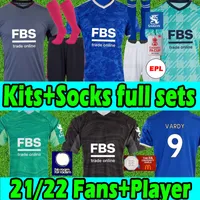21/22 Leicester Soccer Jerseys The Fa Champions Wembley 2021 2022 Vardy Maddison Camiseta de fútbol men Kit + Kids Kit Set completo Maillot de Camicia da calcio