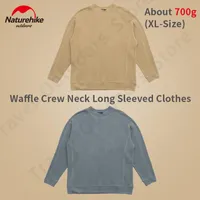 Hunting T-Shirts Naturehike Autumn Outdoor Fashion Clothes 100% Cotton Long Sleeved Top Waffle Round Neck Solid Color Loose Casual T-Shirt