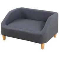 EU estoque 30 cinzento sofá-cama gato cão retângulo com almofada móvel com estilo de madeira pé casa decora44 a02