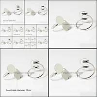 Configurações de jóias Beadsnice Anel de anel em branco com duas colas de 12mm na almofada ajustável Moda jóias Base para vidro Cabochons ID 27