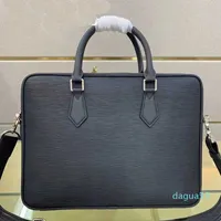 Män Designer Briefcases Bag Högkvalitativa Canvas Läder Handväskor Klassisk Stor Datorväska Business Laptop Väskor
