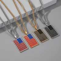 U.S.A Nationalflagge Kette Halskette Ornamente Einfachheit Originalität Halsketten Edelstahl Anhänger Persönlichkeit Trend Schmuck Zubehör 3 3CN Y2