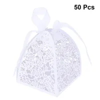 Gift Wrap 50Pcs Laser Cut Flower Wedding Candy Box For Guest Favors And Gifts Christmas Birthday Party Decoration