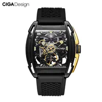 CIGA 디자인 시계 Z 시리즈 와인 배럴 다이얼 자동 망 손목 시계 비즈니스 기계적 ES 방수 RELO