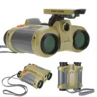 Telescope & Binoculars 4x30 Binocular Night Vision Scope -up Light Green Film Focusing Children Kid Boy Toys Gifts Fixed Zoom